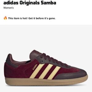 adidas Originals Samba Women's Sneakers - Burgundy and Beige